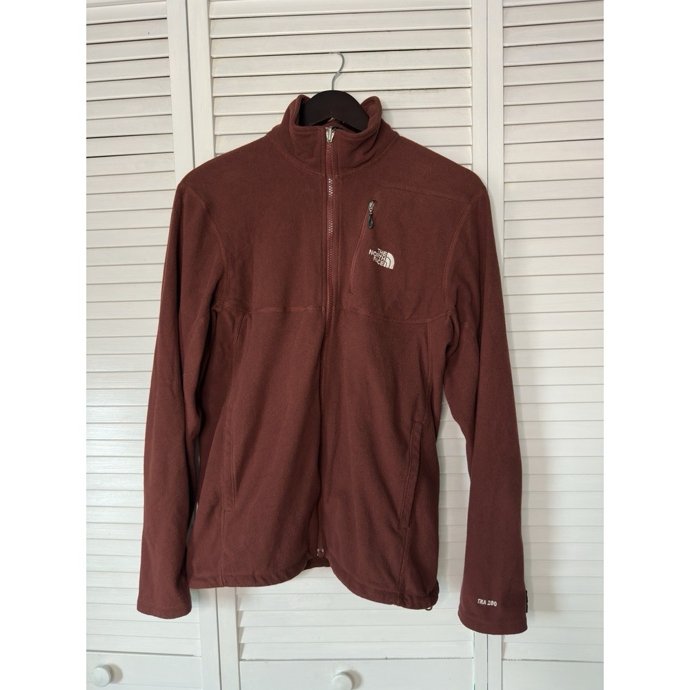 The North Face Men's M TKA 200 Brown Burgundy Full Zip Fleece Jacket